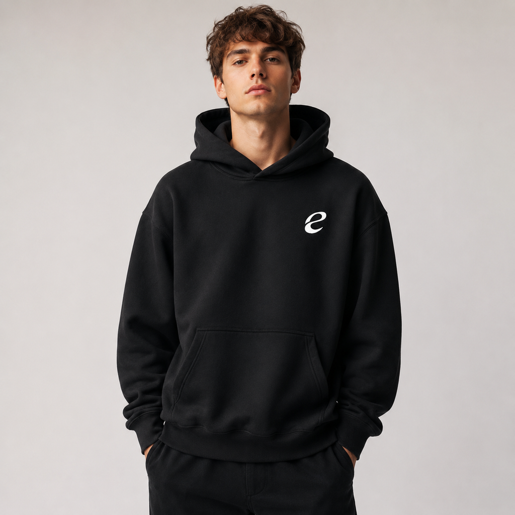 EVERYCLOTHING Signature Black Hoodie
