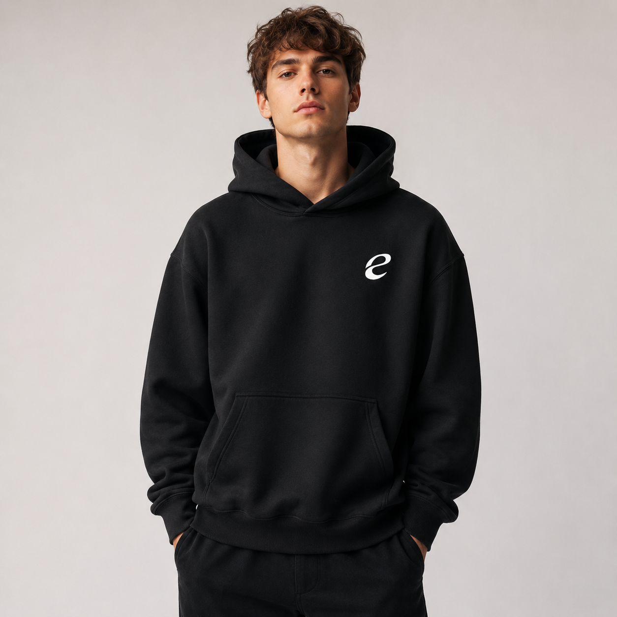 EVERYCLOTHING Signature Black Hoodie
