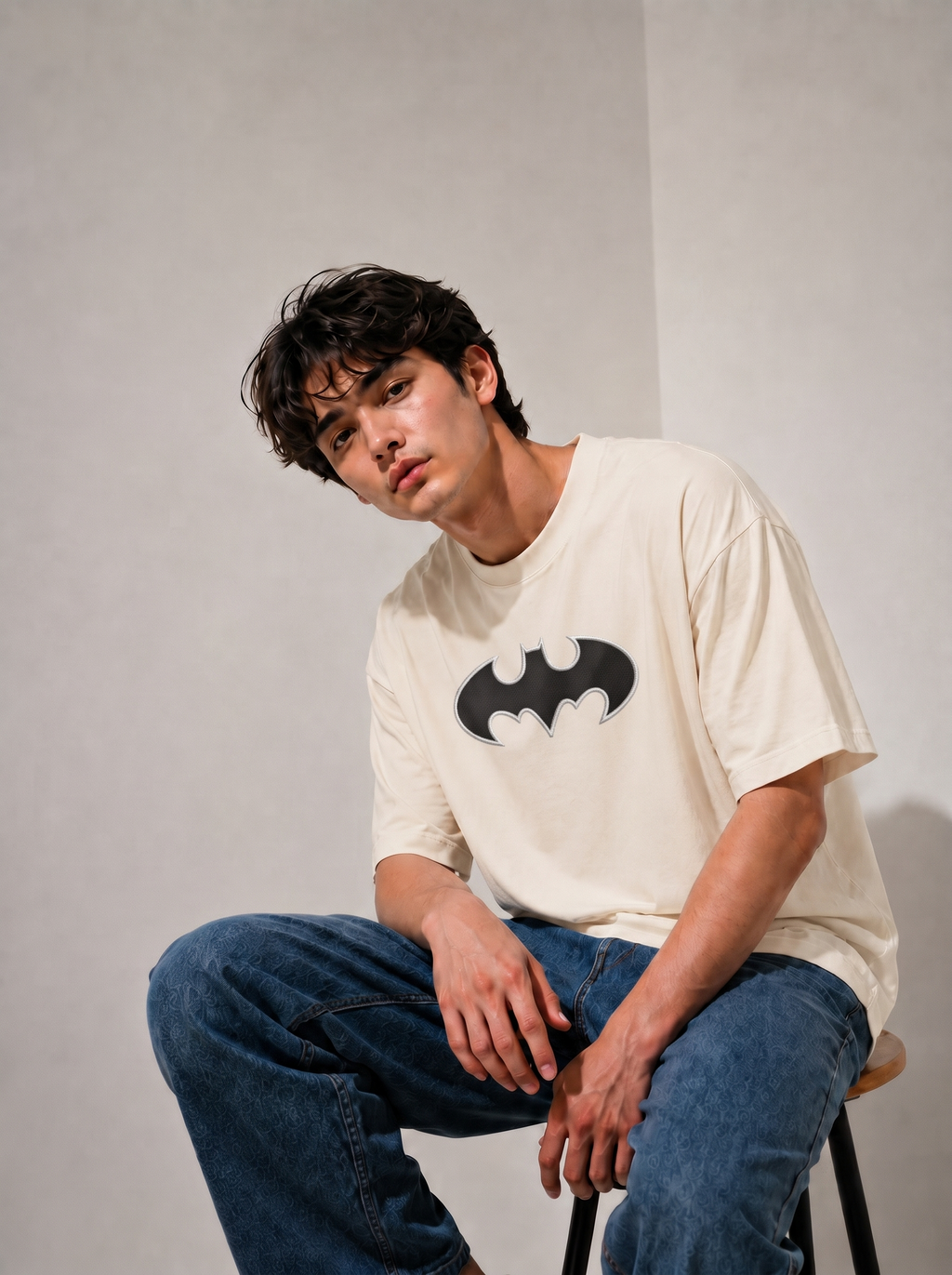 Batman Edition Embroidered Oversized T-Shirt