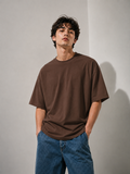 EVERYCLOTHING Signature Brown Oversized T-Shirt