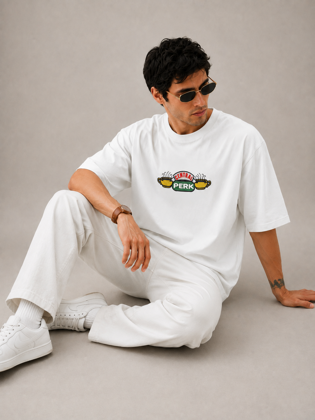 Central Perk Embroidered Oversized T-Shirt