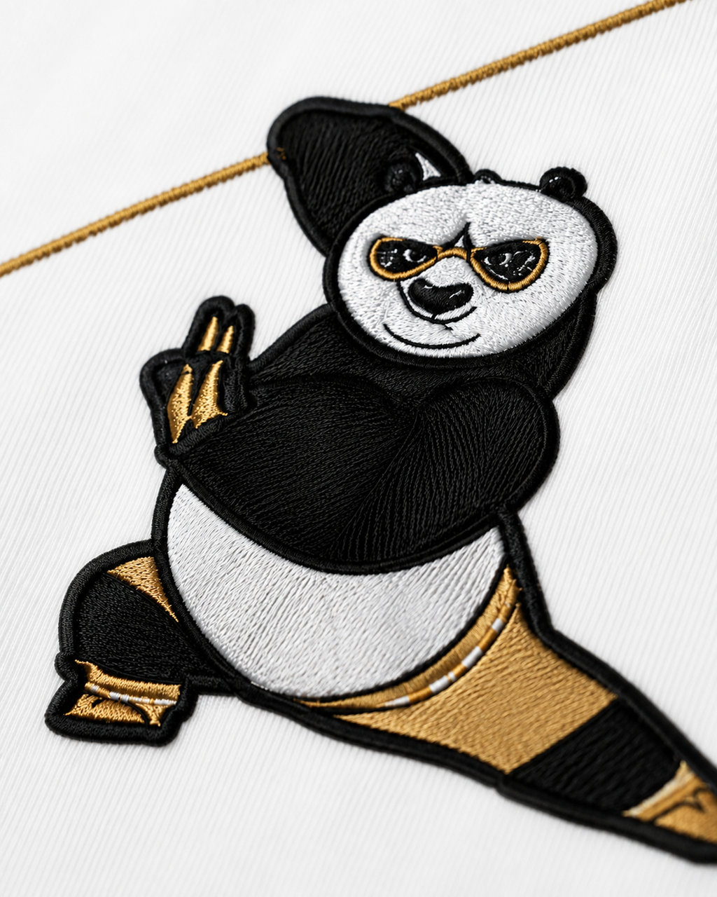 Panda Strike Embroidered Oversized T-Shirt