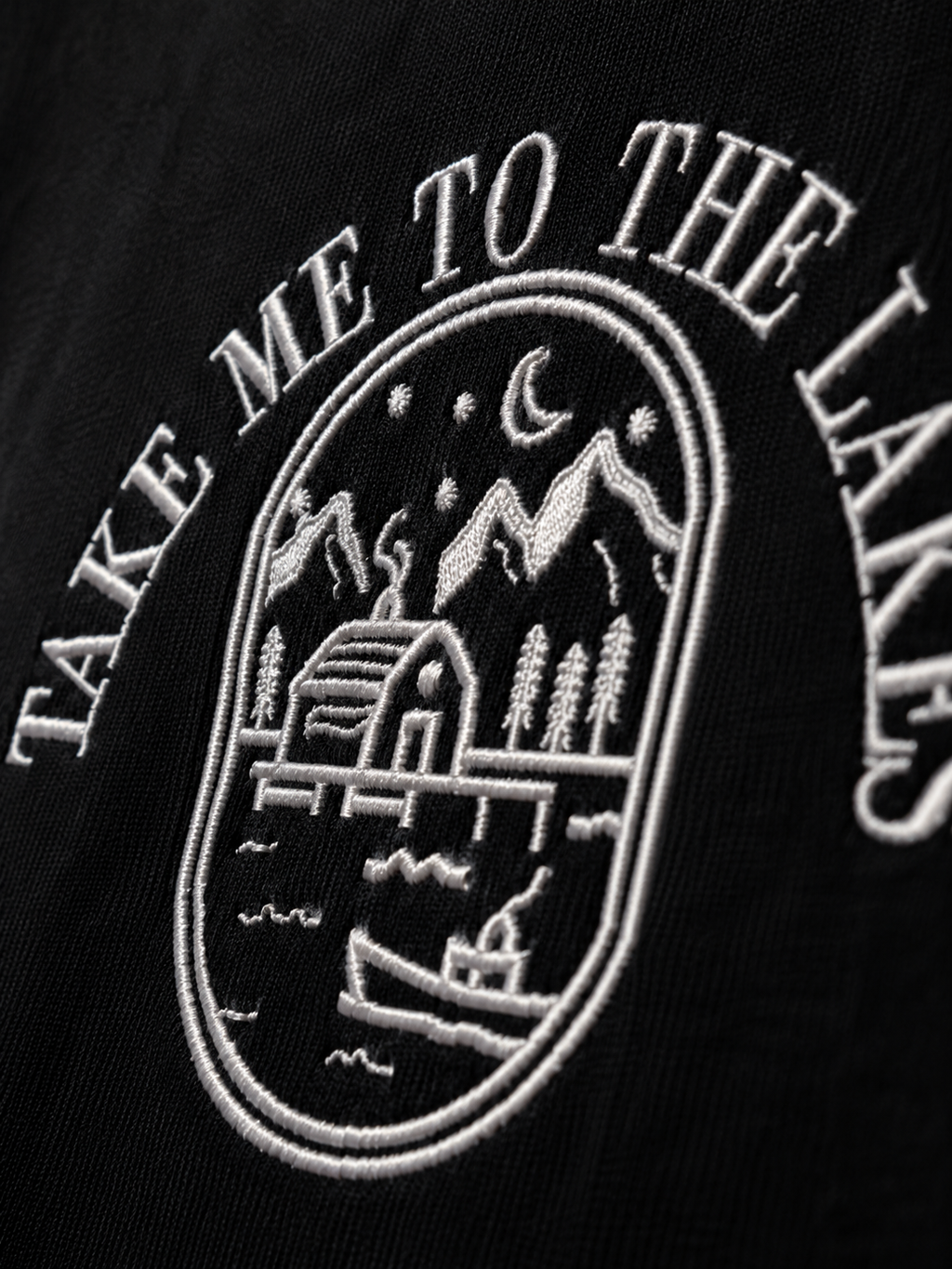 Midnight Lakes Embroidered Oversized T-Shirt