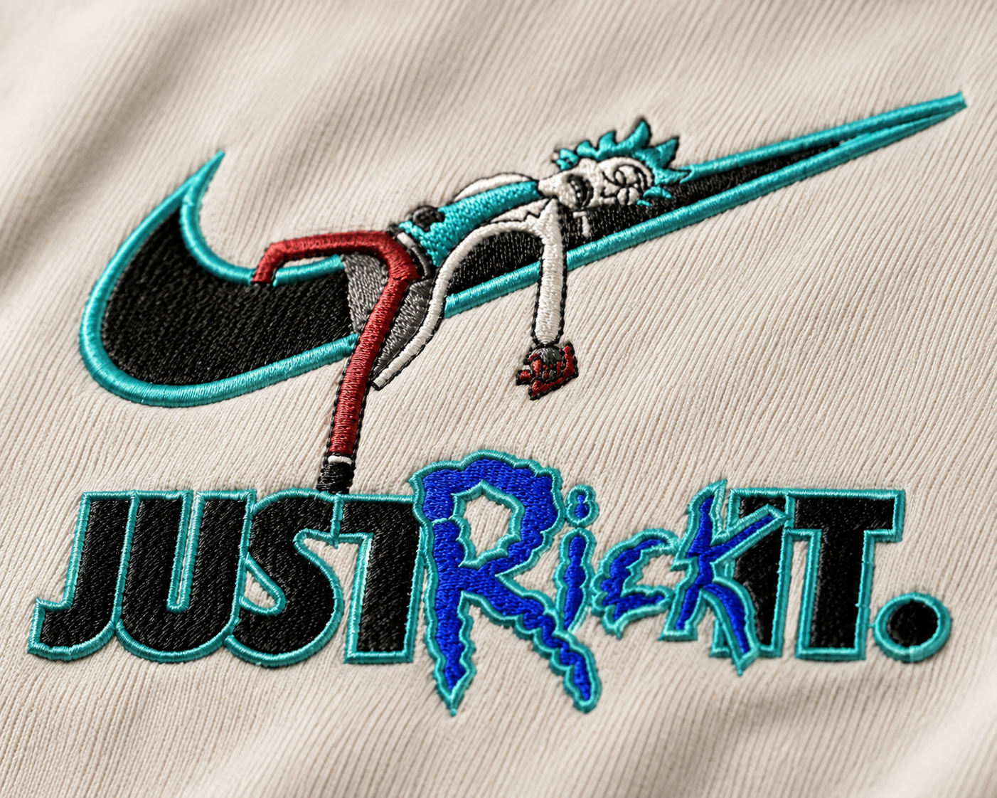 Just Rick It Embroidered Oversized T-Shirt