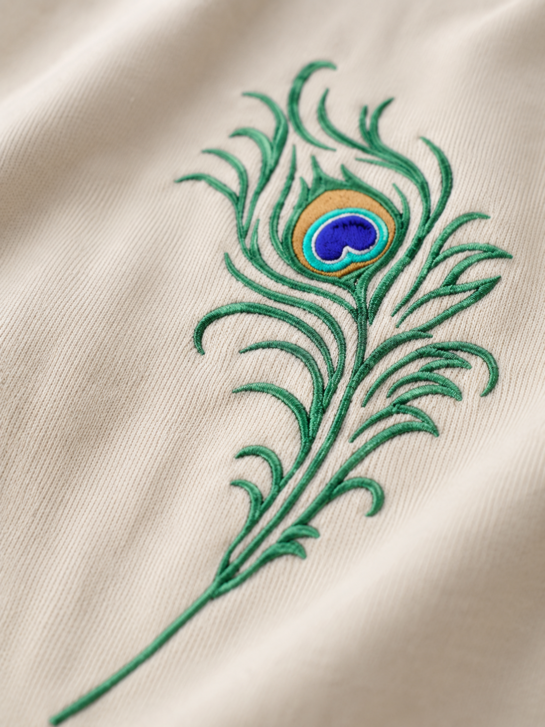 Divine Feather Embroidered Oversized T-Shirt