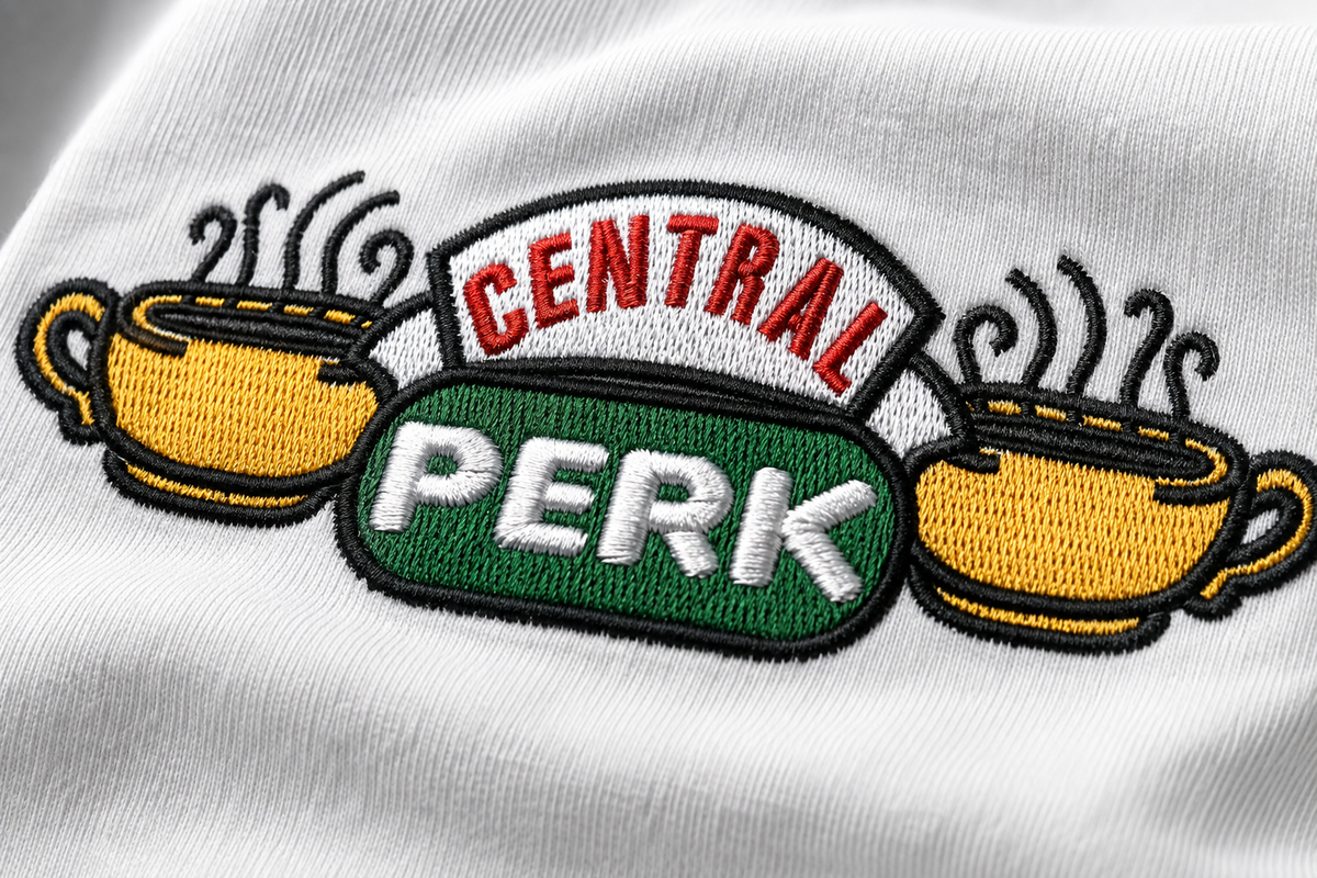 Central Perk Embroidered Oversized T-Shirt
