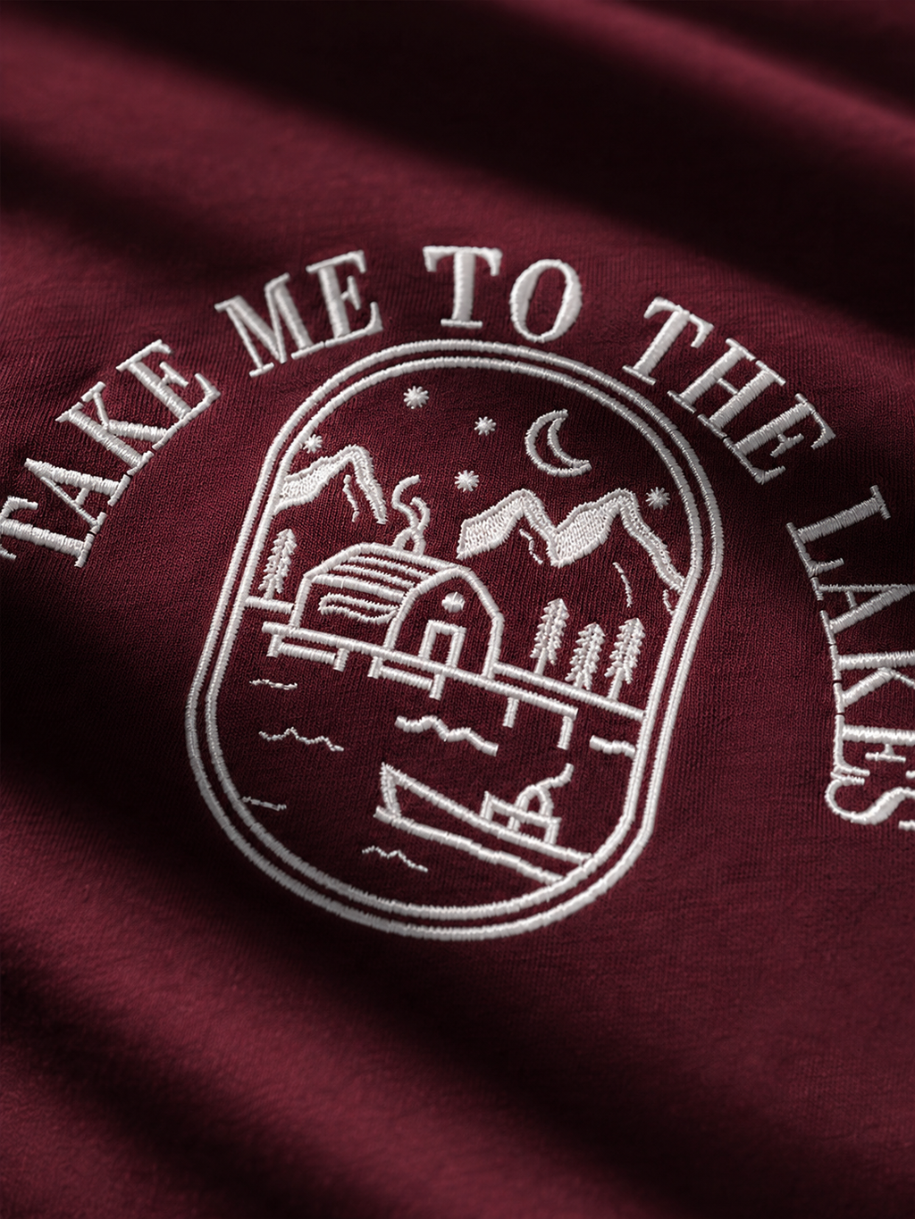 Midnight Lakes Embroidered Oversized T-Shirt