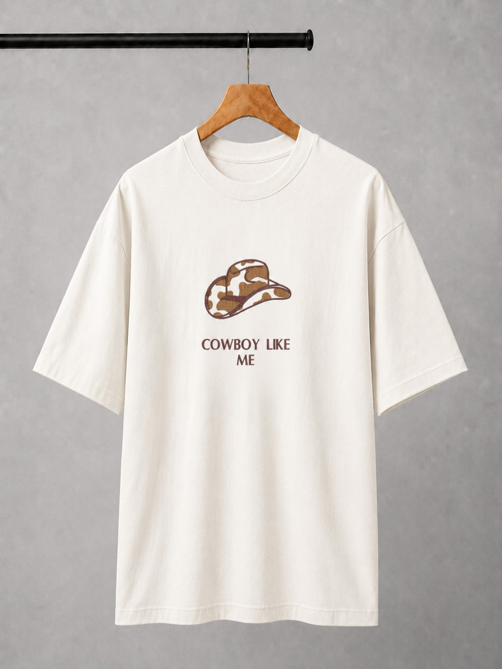 Cowboy Hat Embroidered Oversized T-Shirt