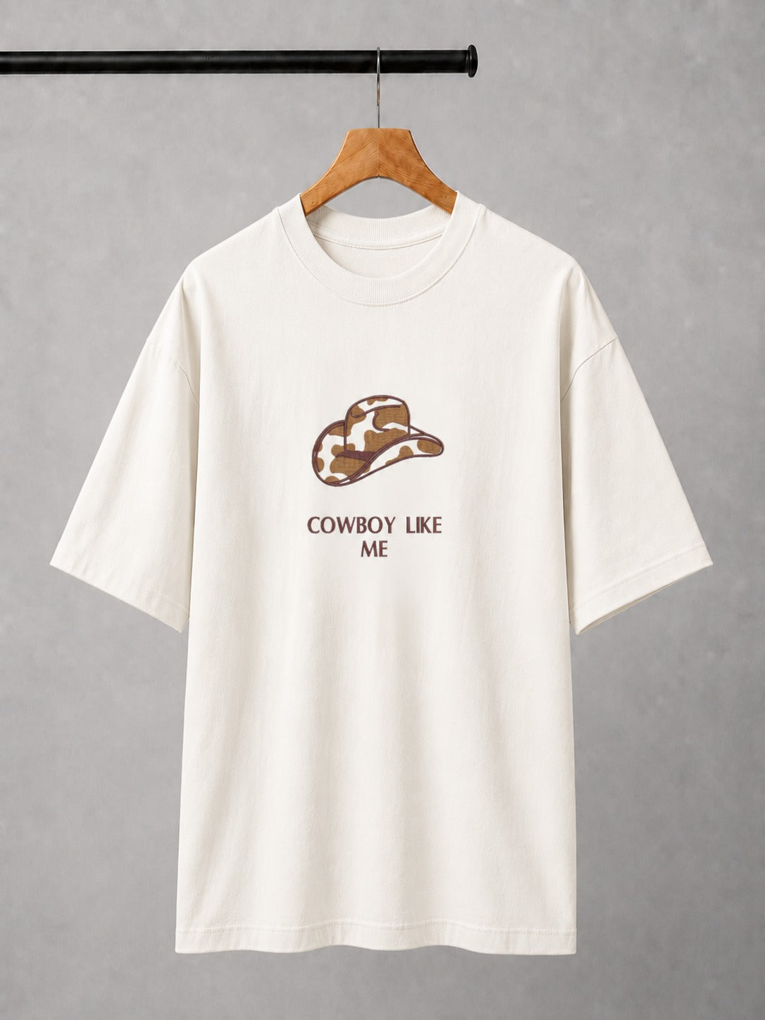 Cowboy Hat Embroidered Oversized T-Shirt