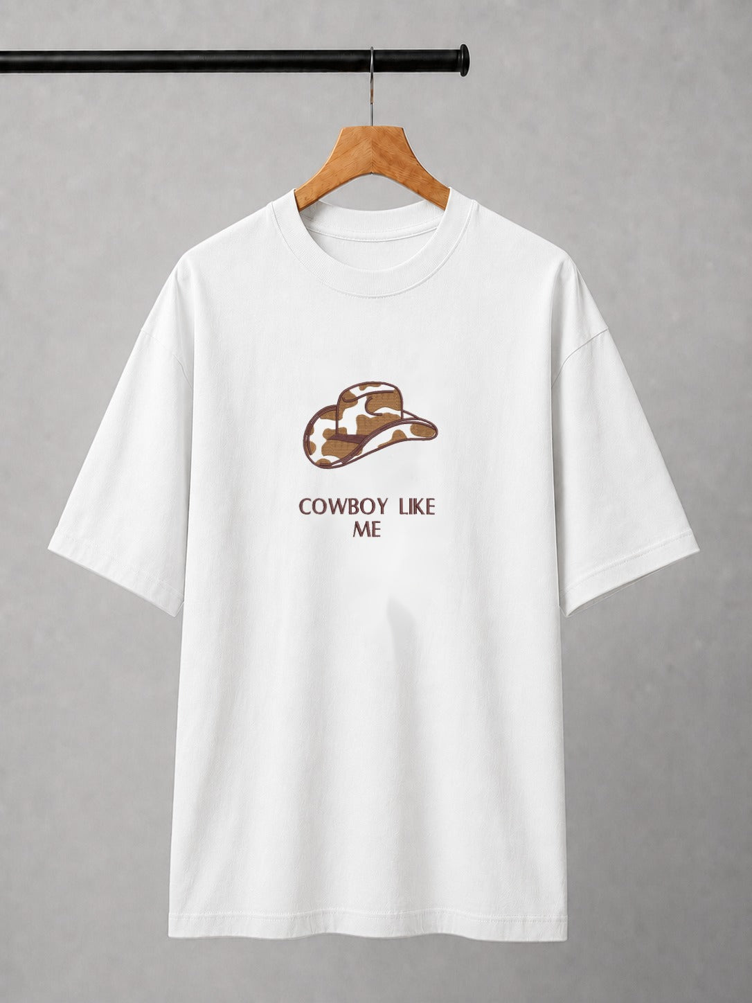 Cowboy Hat Embroidered Oversized T-Shirt