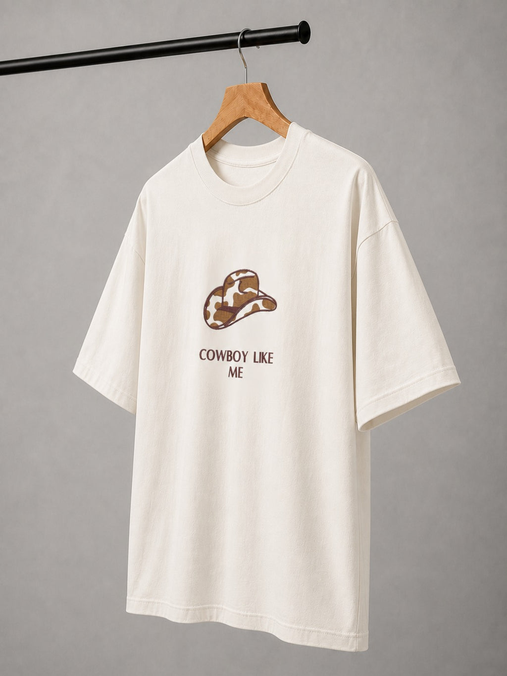 Cowboy Hat Embroidered Oversized T-Shirt