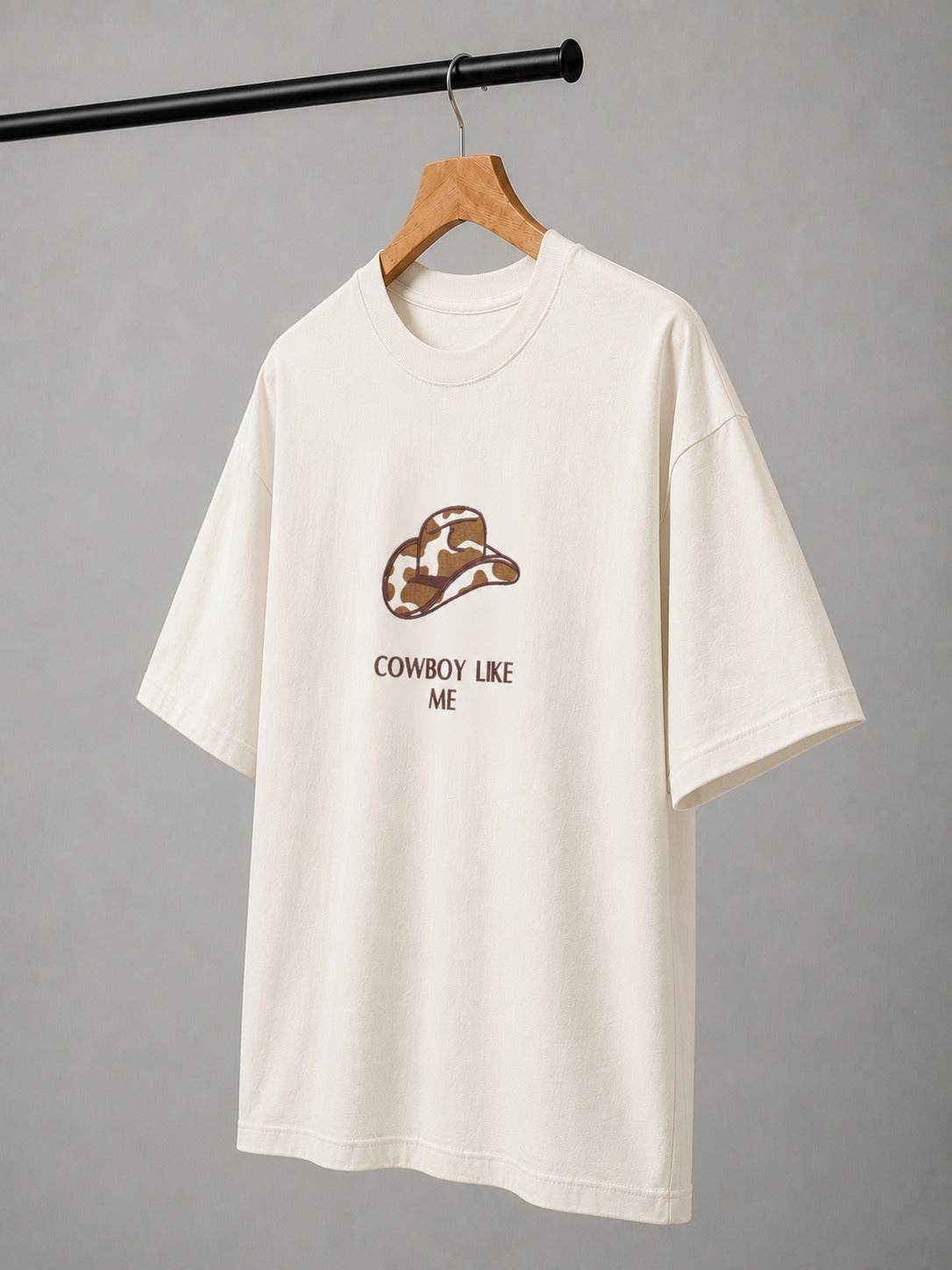 Cowboy Hat Embroidered Oversized T-Shirt