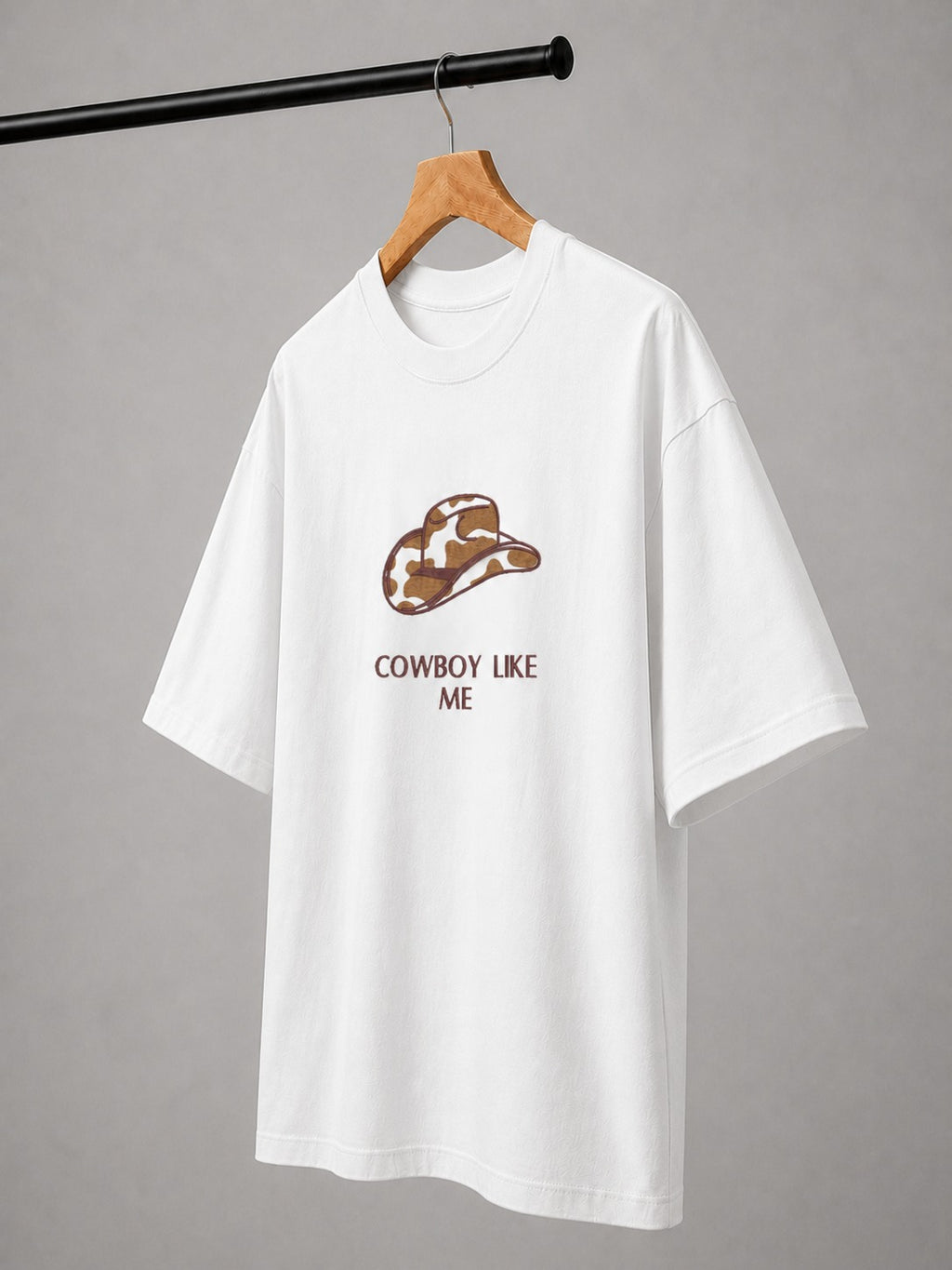 Cowboy Hat Embroidered Oversized T-Shirt