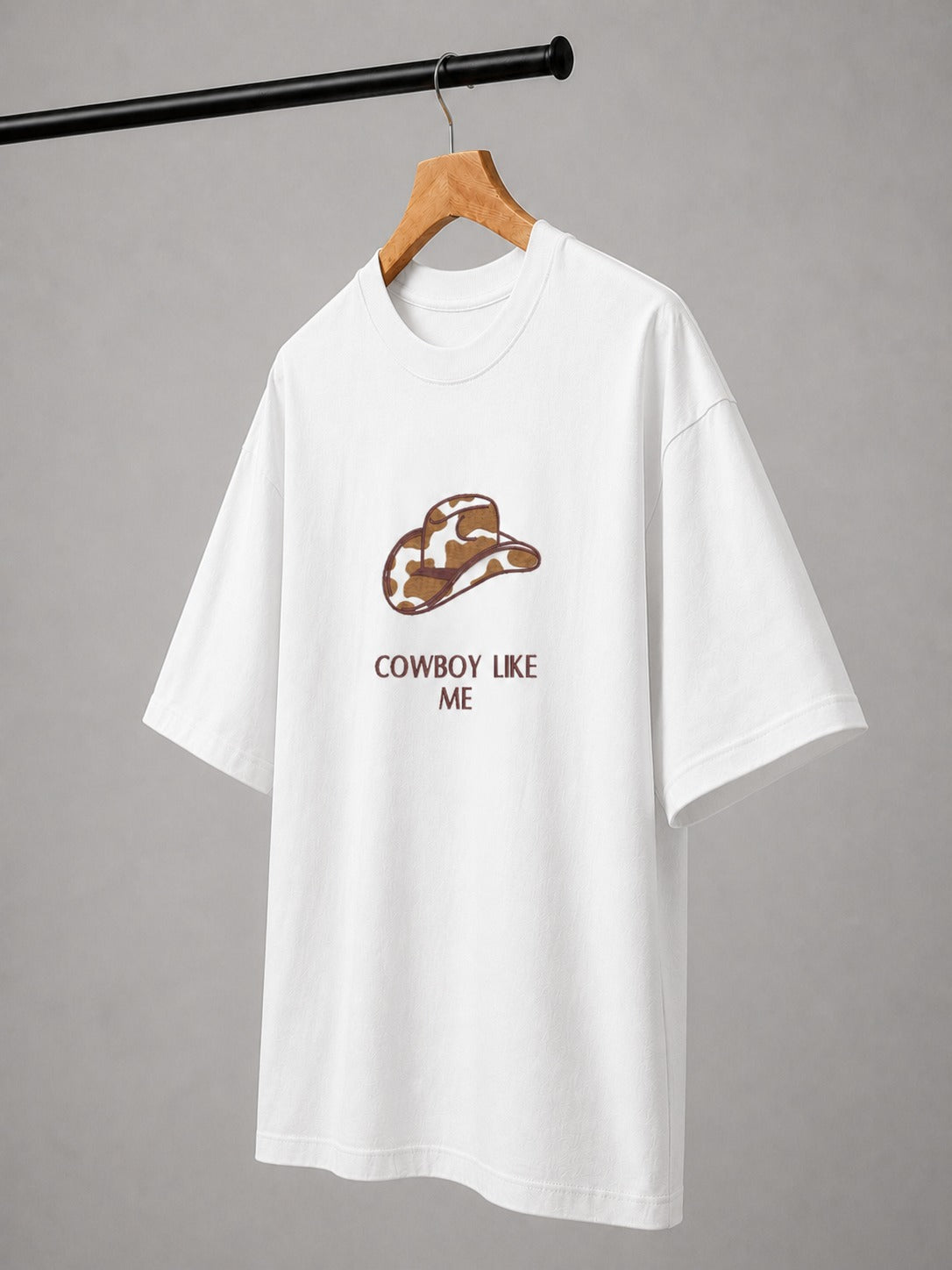 Cowboy Hat Embroidered Oversized T-Shirt