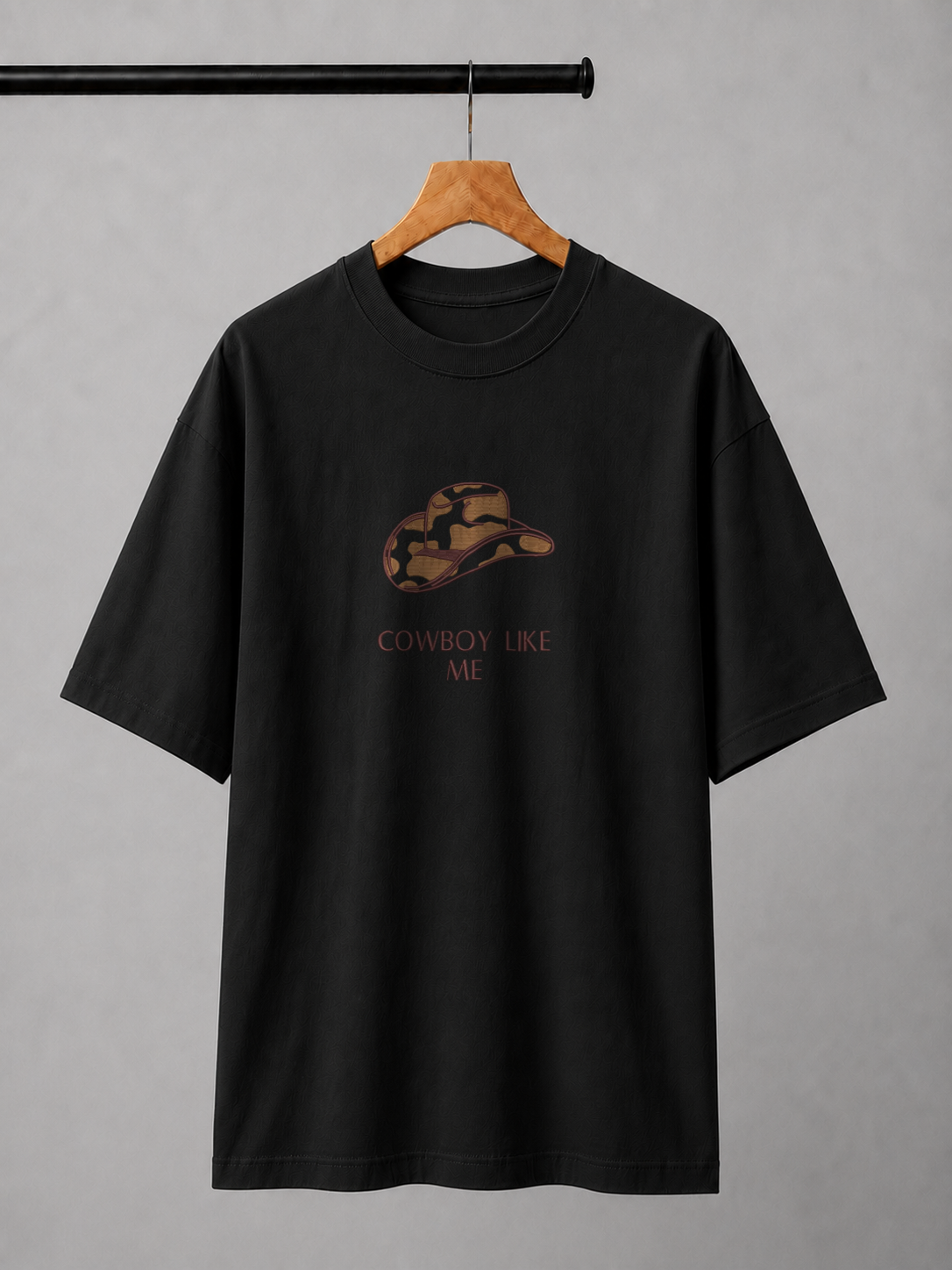 Cowboy Hat Embroidered Oversized T-Shirt