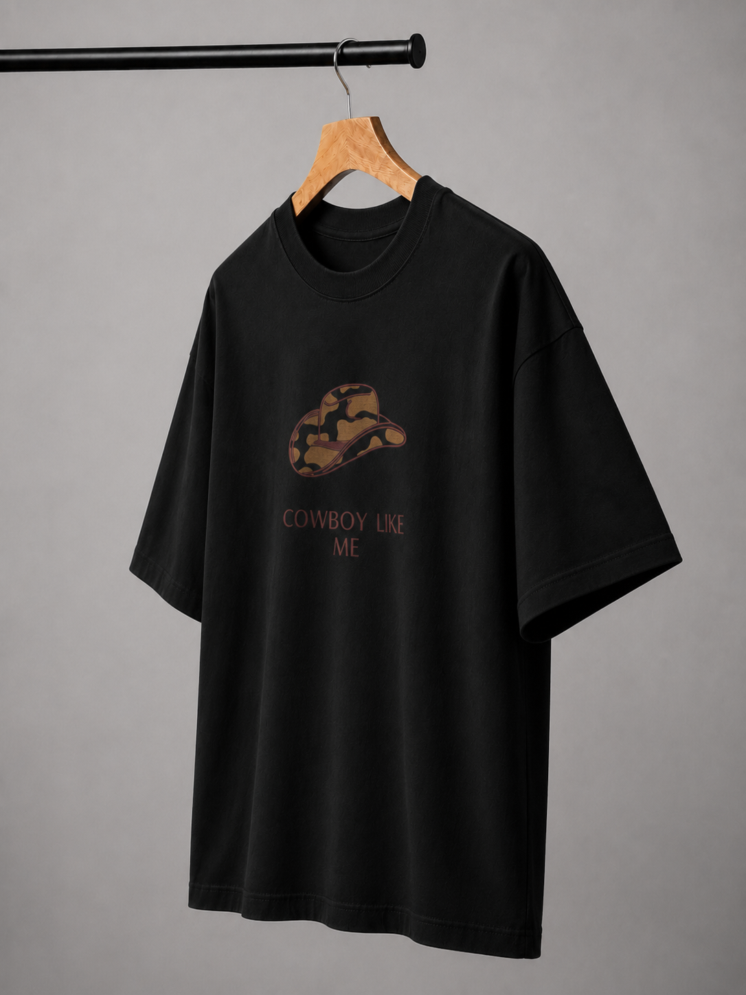 Cowboy Hat Embroidered Oversized T-Shirt