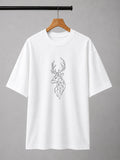 Geometric Monarch Embroidered Oversized T-Shirt