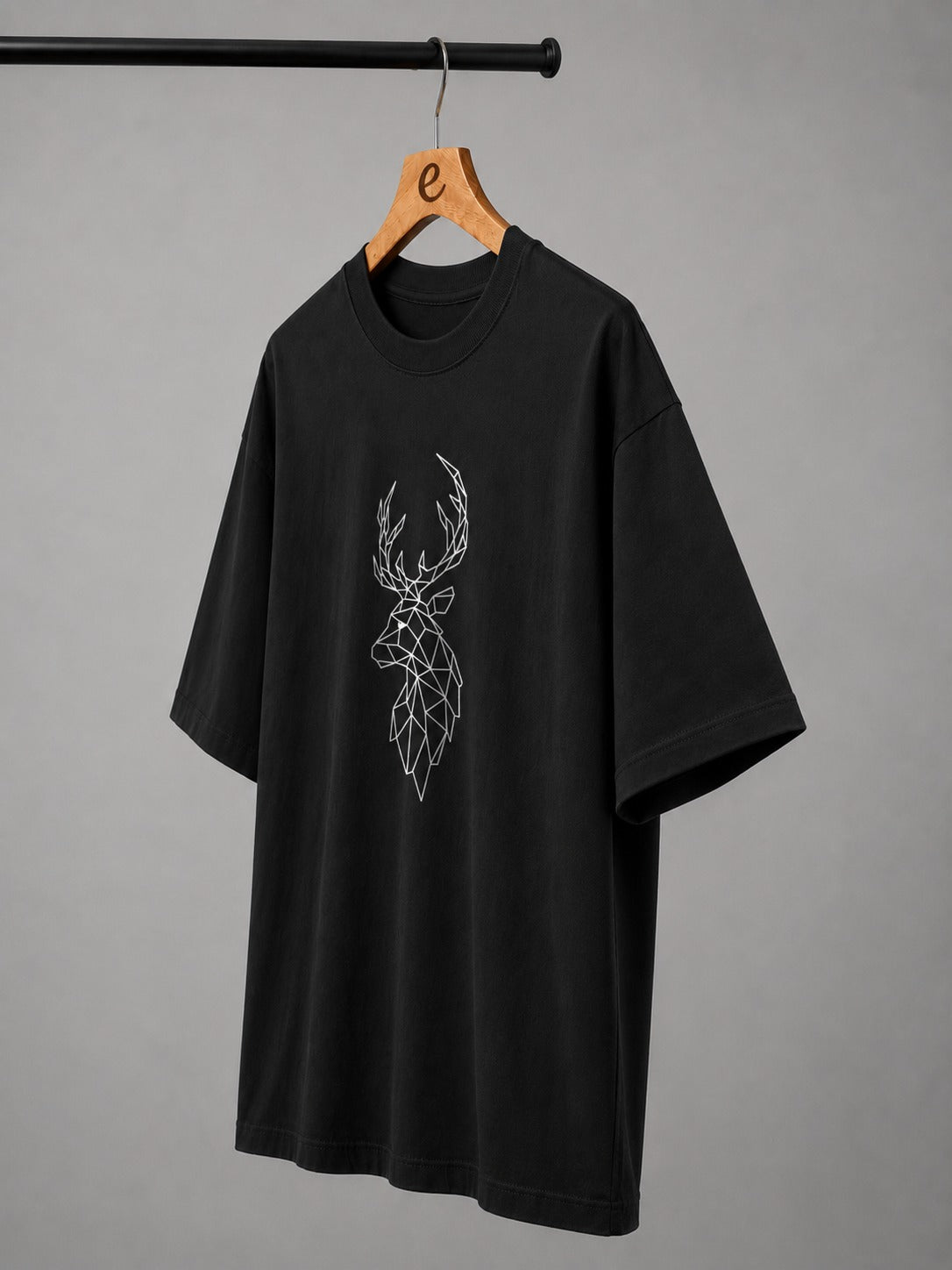 Geometric Monarch Embroidered Oversized T-Shirt
