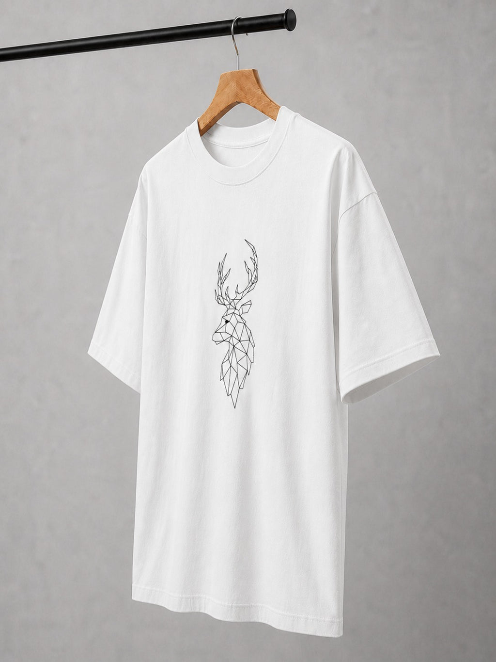 Geometric Monarch Embroidered Oversized T-Shirt