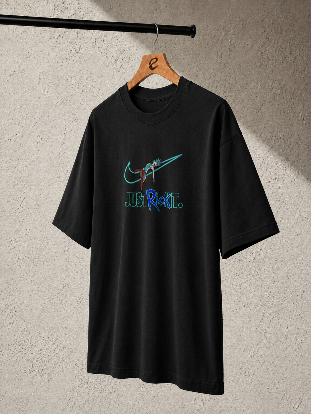 Just Rick It Embroidered Oversized T-Shirt