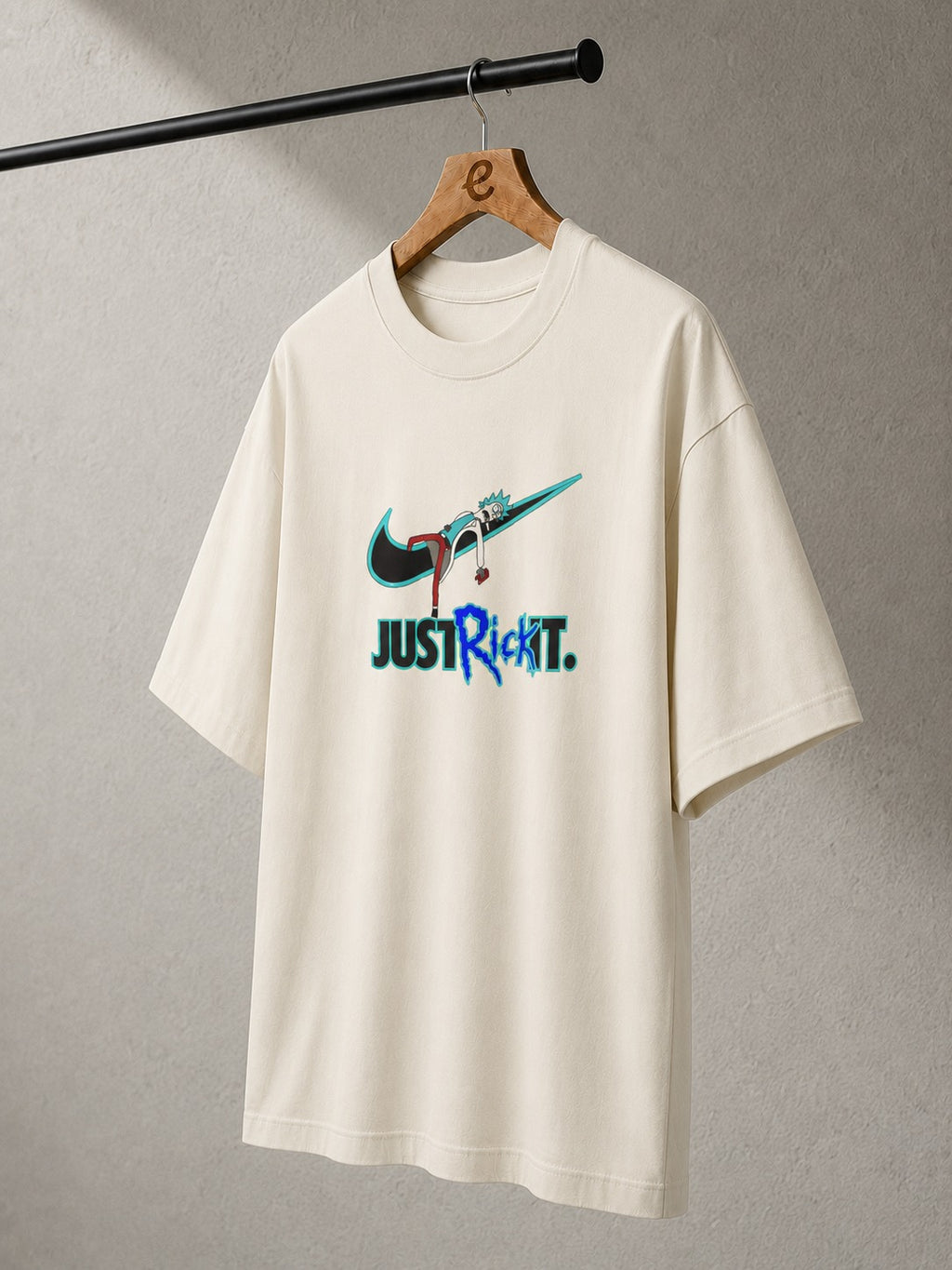 Just Rick It Embroidered Oversized T-Shirt