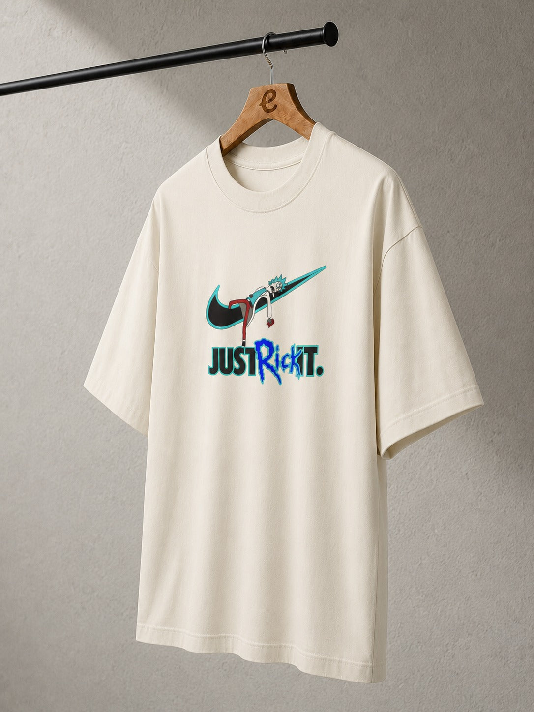 Just Rick It Embroidered Oversized T-Shirt