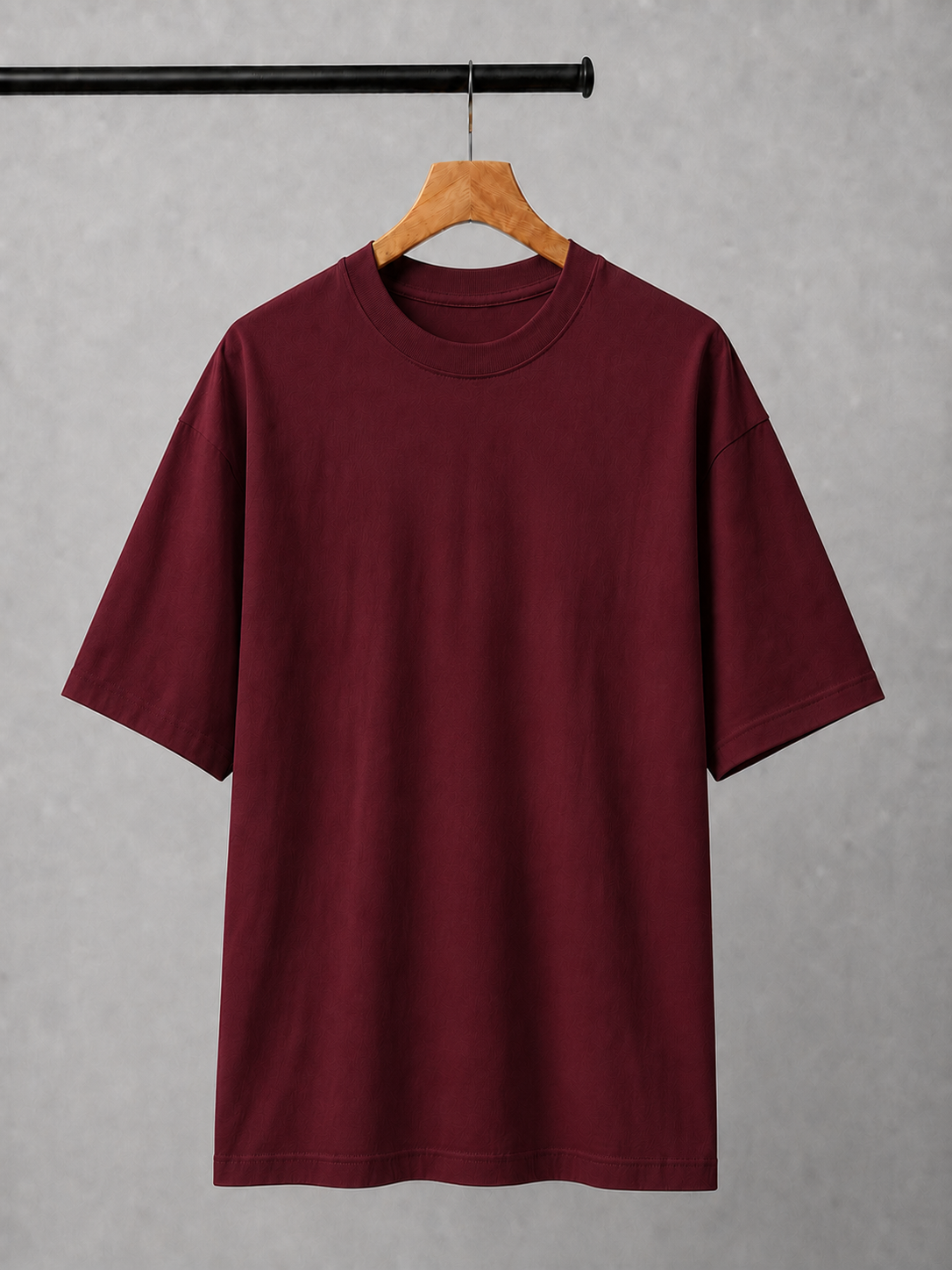 EVERYCLOTHING Signature Maroon Oversized T-Shirt