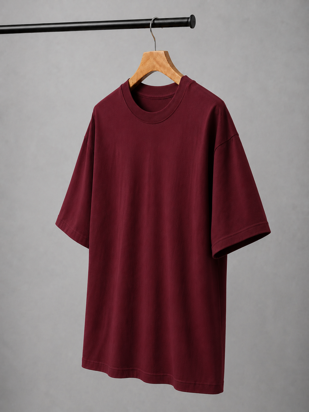 EVERYCLOTHING Signature Maroon Oversized T-Shirt