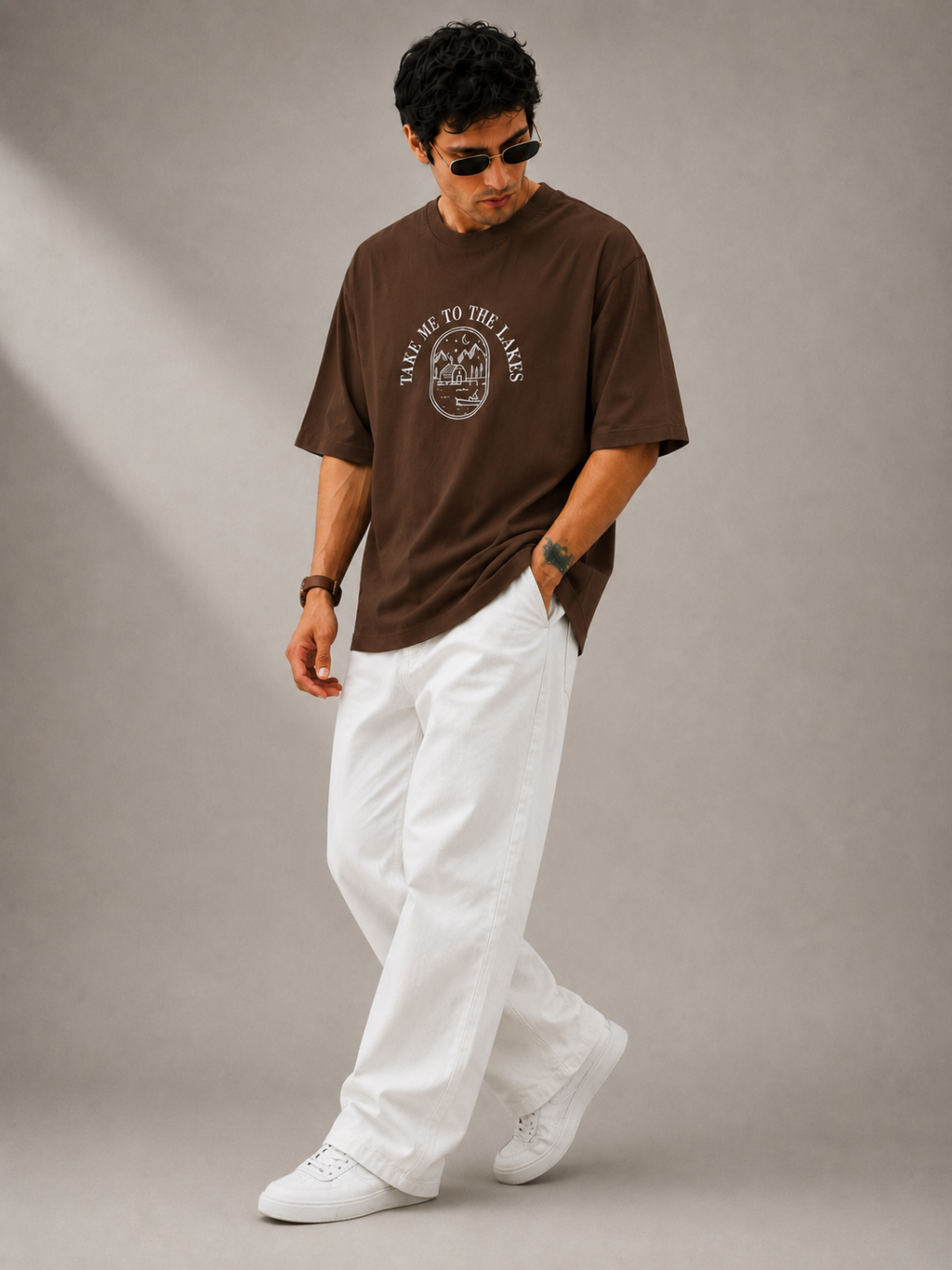 Midnight Lakes Embroidered Oversized T-Shirt