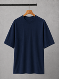 EVERYCLOTHING Signature Navy Blue Oversized T-Shirt