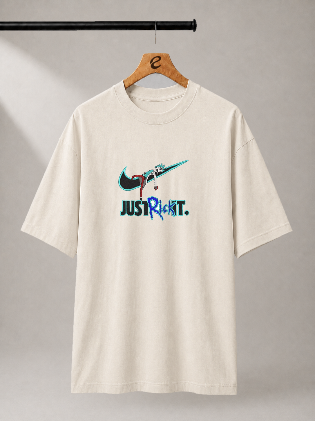 Just Rick It Embroidered Oversized T-Shirt