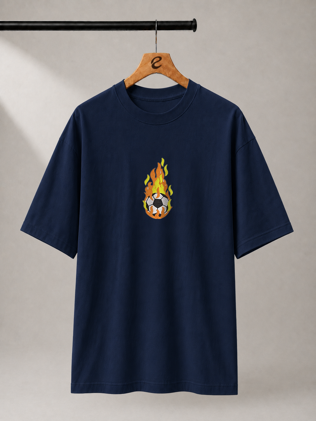 Inferno Kick Embroidered Oversized T-Shirt