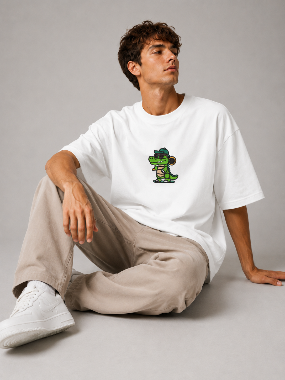 Urban Croc Embroidered Oversized T-Shirt