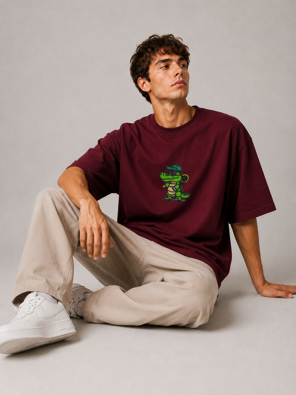 Urban Croc Embroidered Oversized T-Shirt