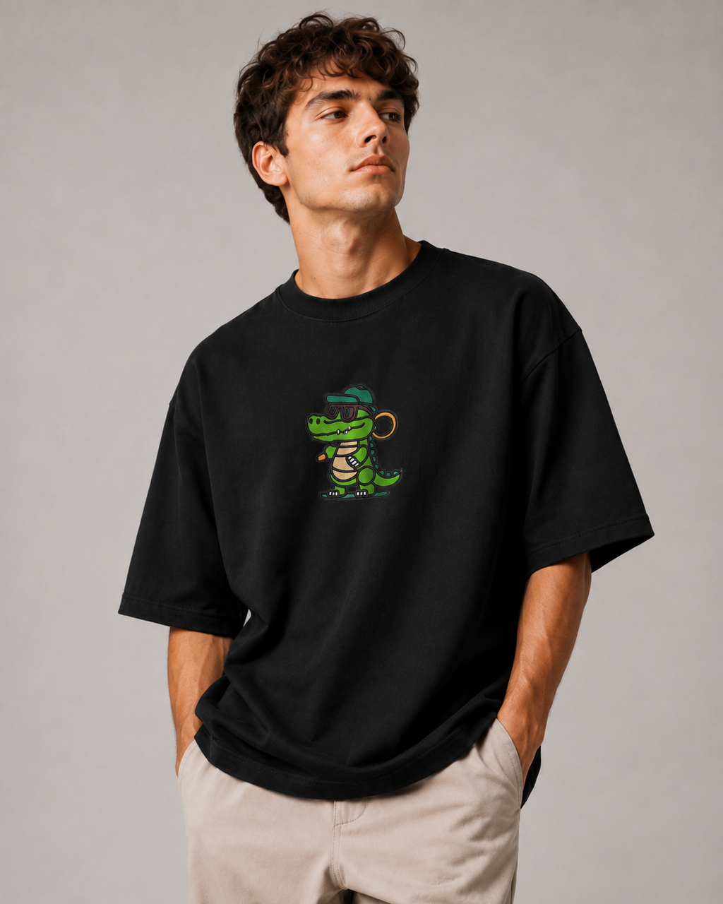 Urban Croc Embroidered Oversized T-Shirt
