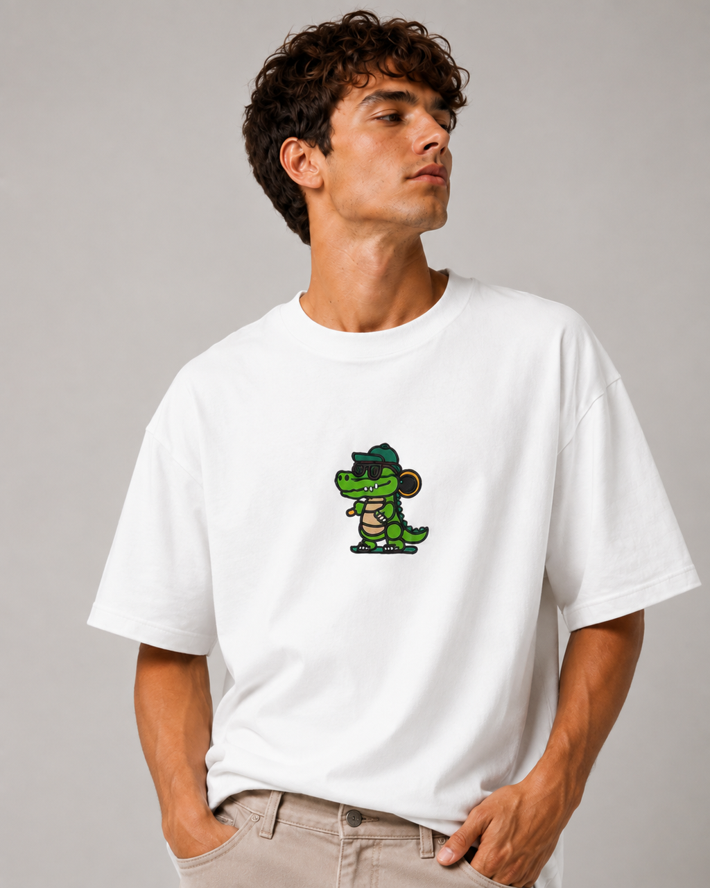 Urban Croc Embroidered Oversized T-Shirt