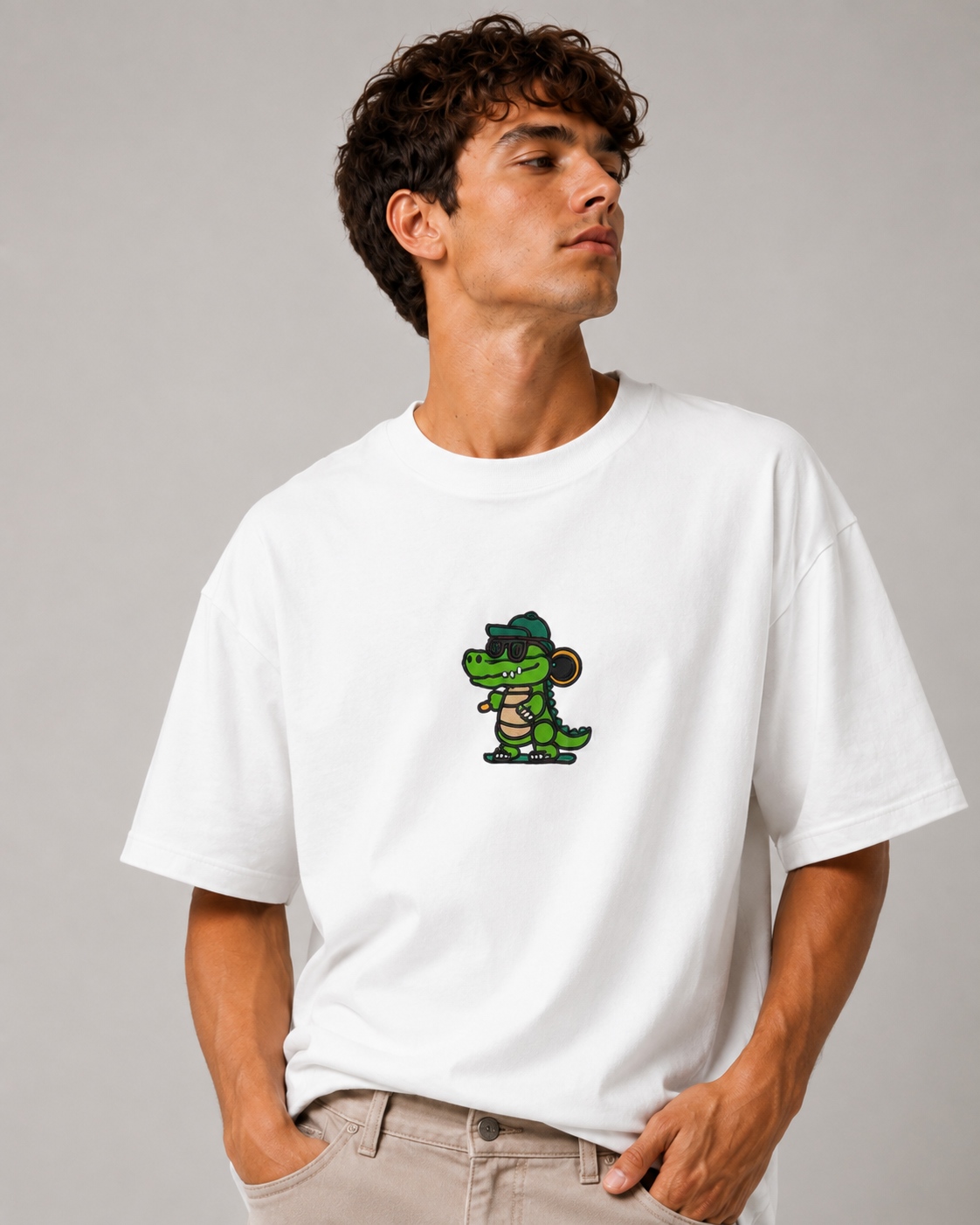 Urban Croc Embroidered Oversized T-Shirt