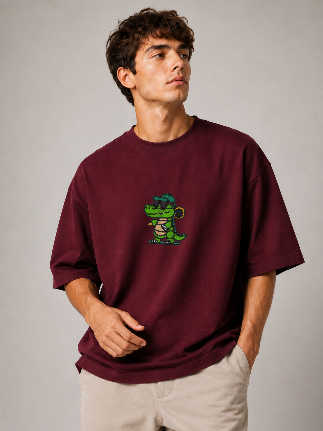 Urban Croc Embroidered Oversized T-Shirt