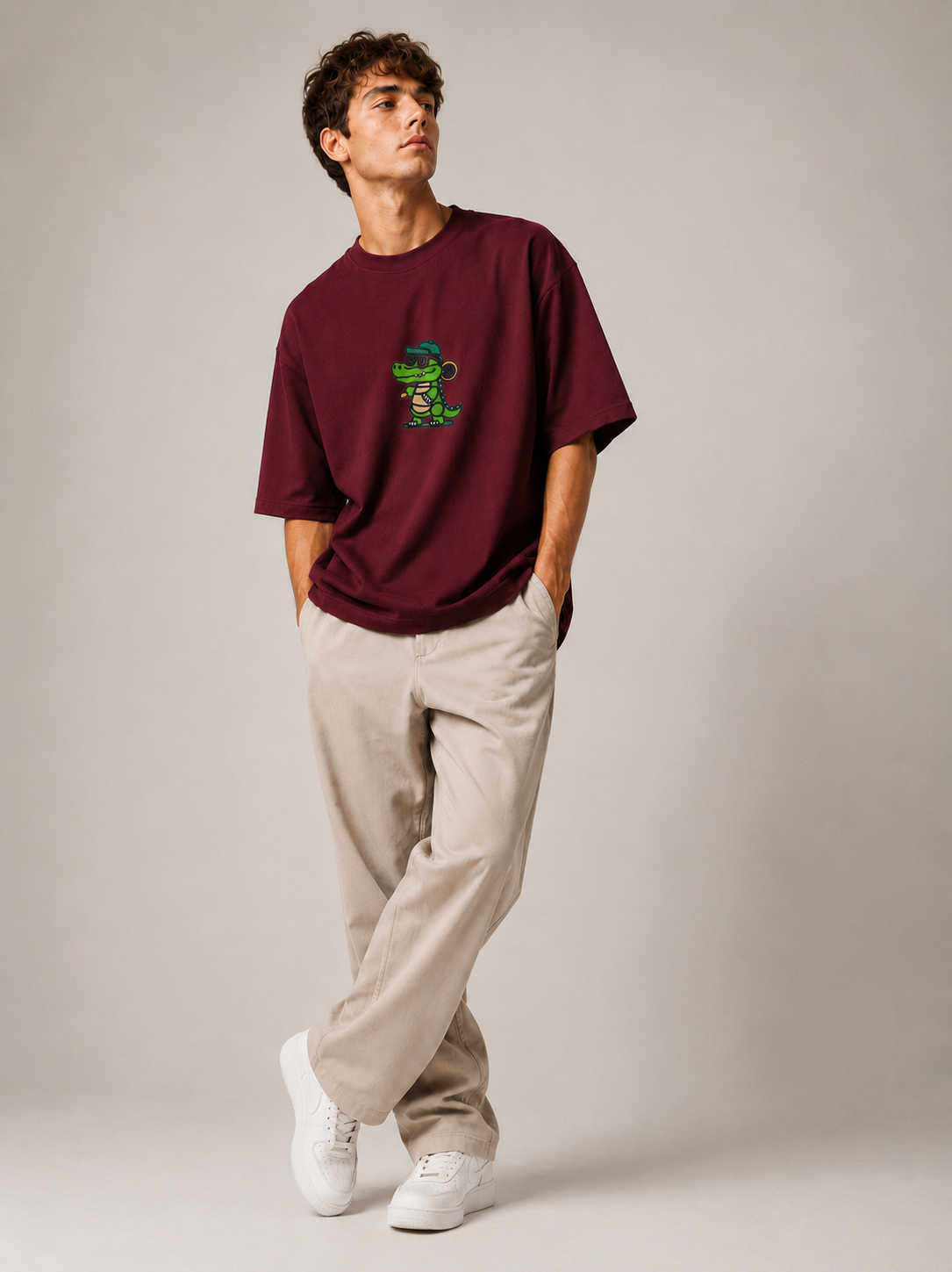 Urban Croc Embroidered Oversized T-Shirt