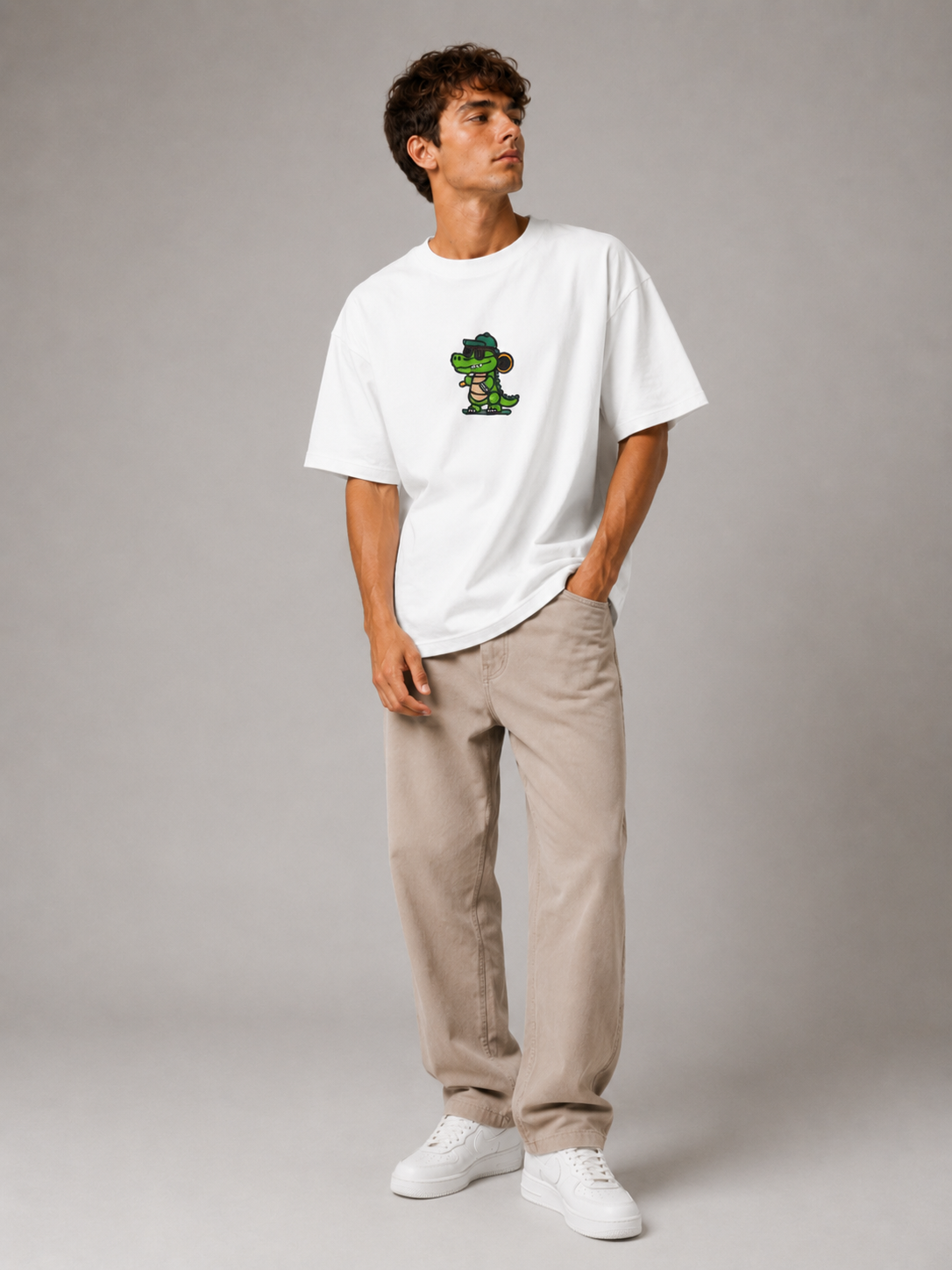 Urban Croc Embroidered Oversized T-Shirt