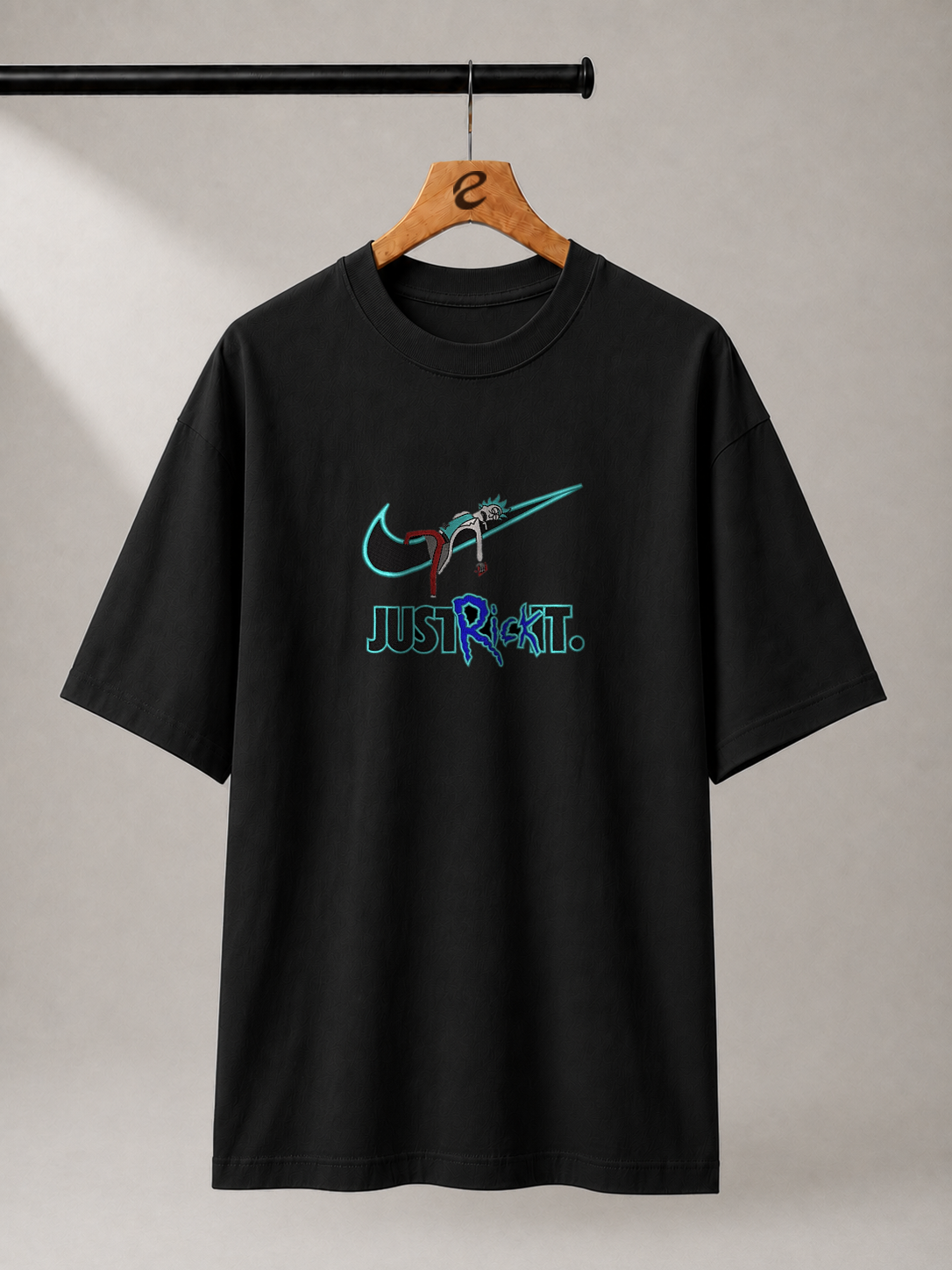 Just Rick It Embroidered Oversized T-Shirt