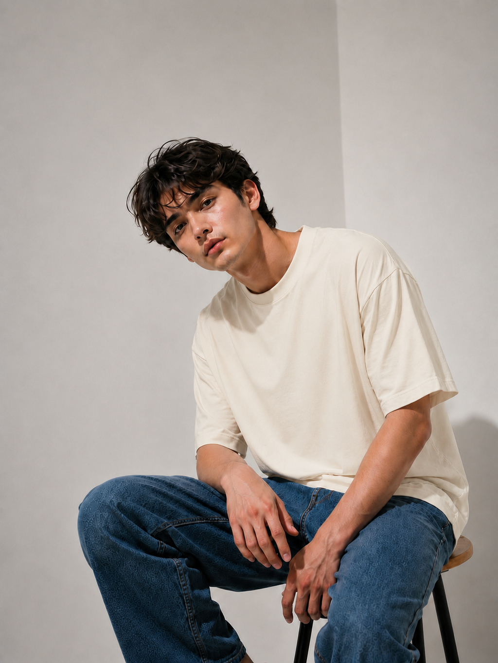 EVERYCLOTHING Signature Off-White Oversized T-Shirt