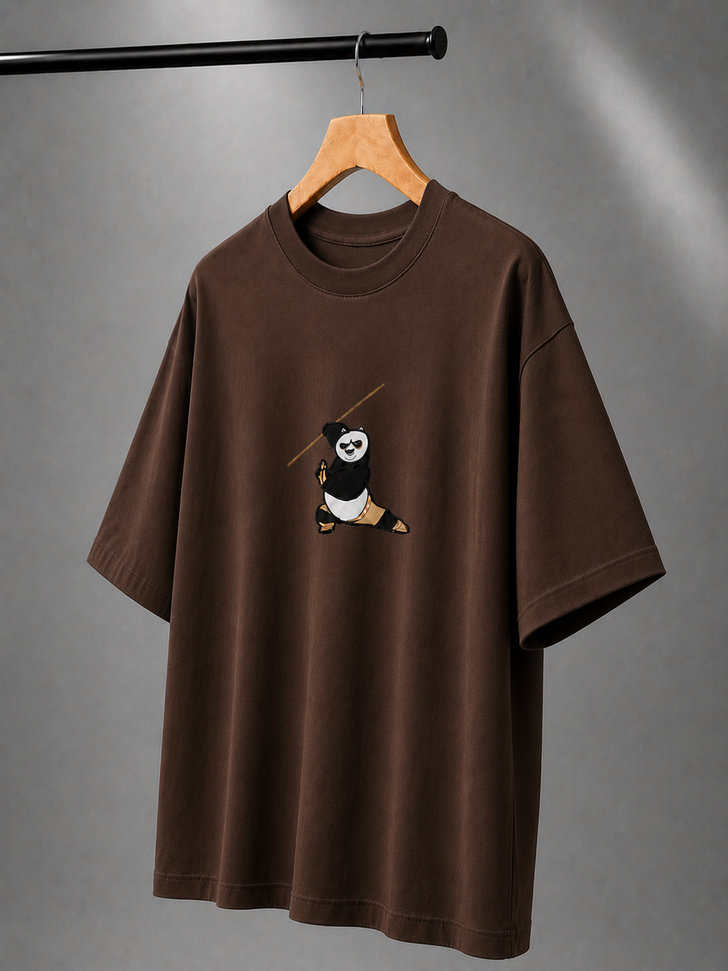 Panda Strike Embroidered Oversized T-Shirt