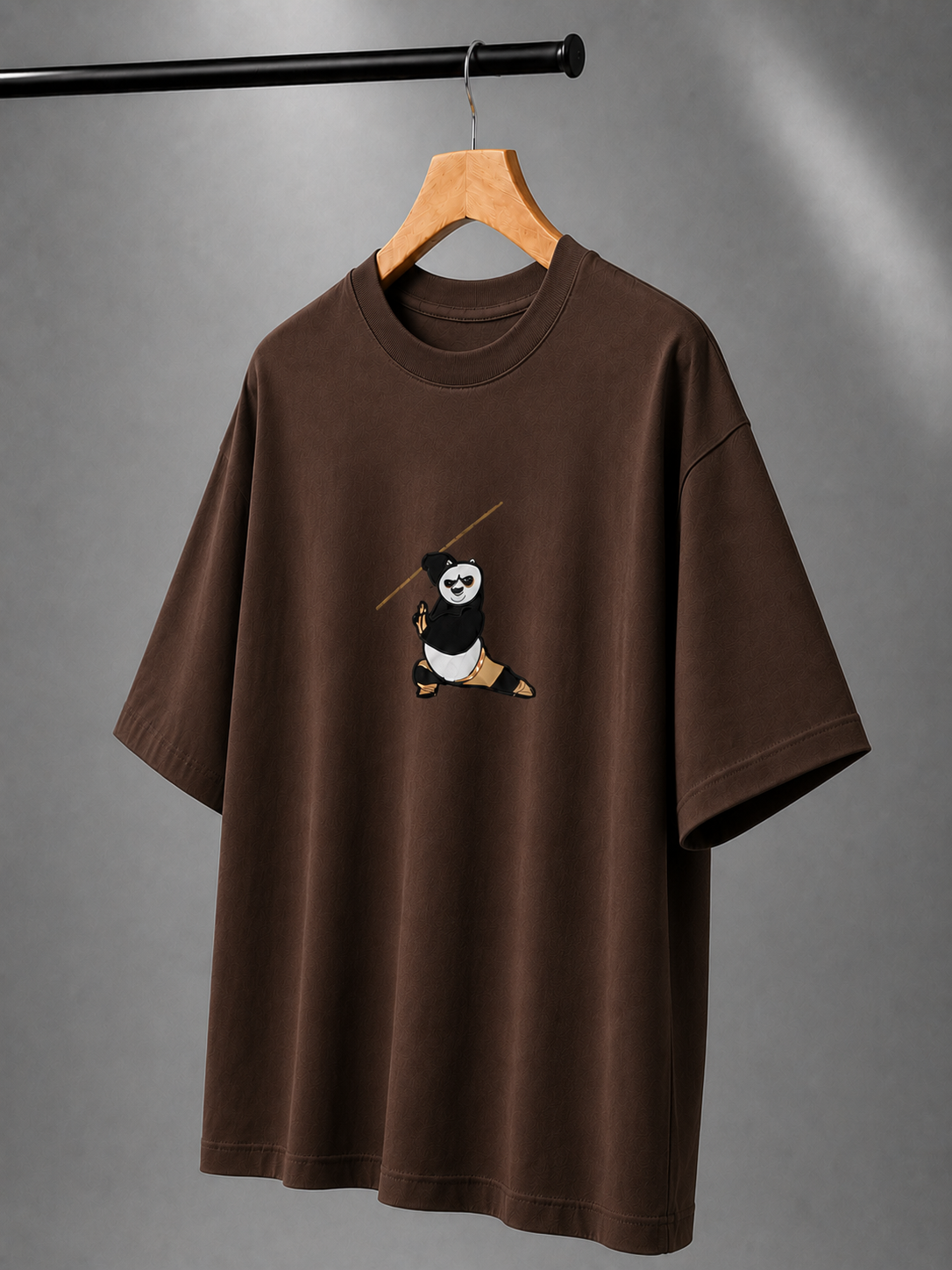 Panda Strike Embroidered Oversized T-Shirt
