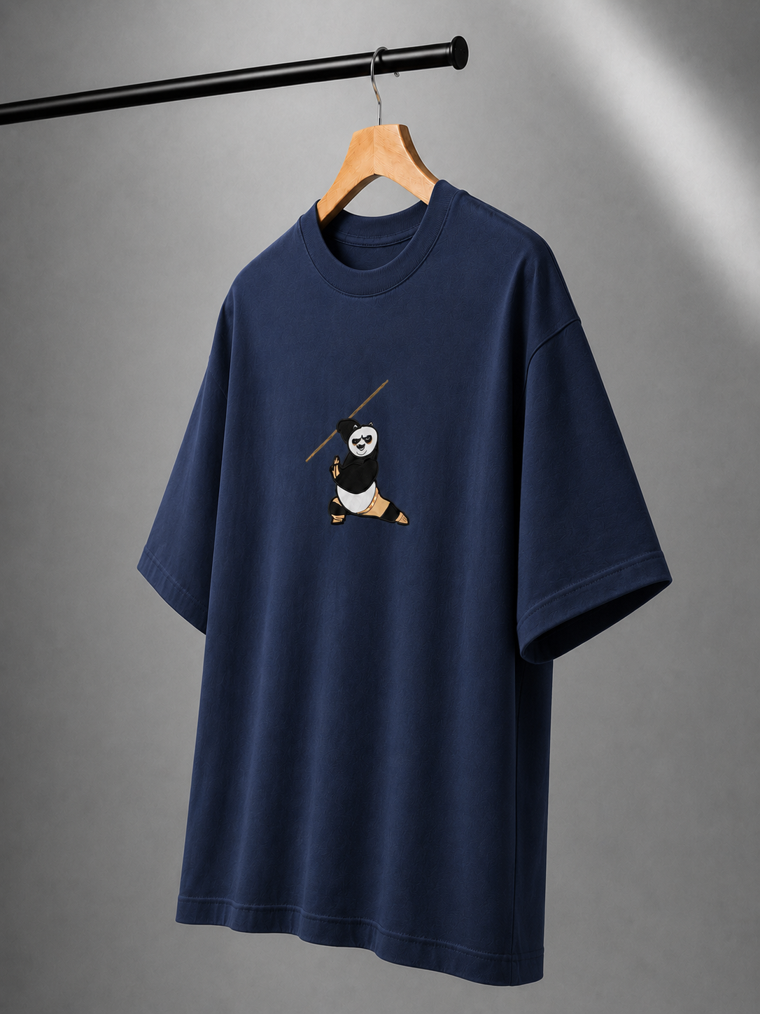 Panda Strike Embroidered Oversized T-Shirt