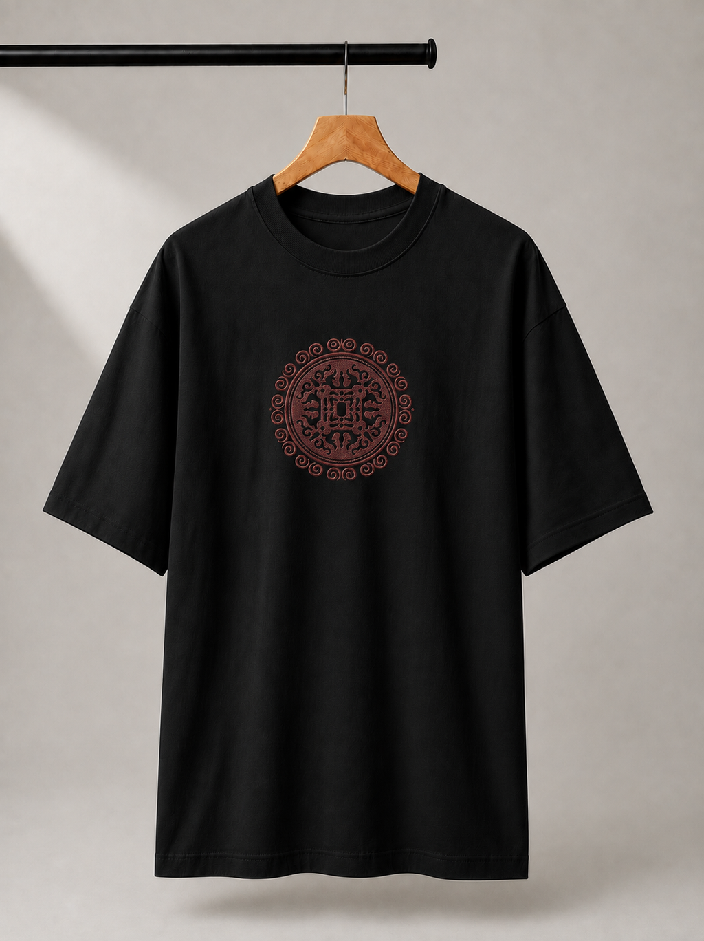 Regal Circle Embroidered Oversized T-Shirt