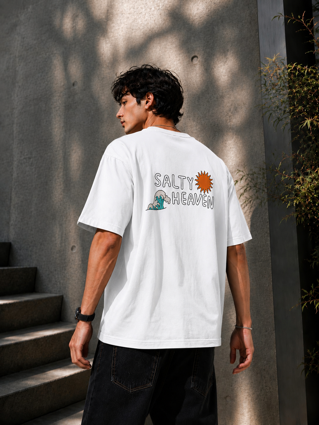 Salty Heaven Embroidered Oversized T-Shirt