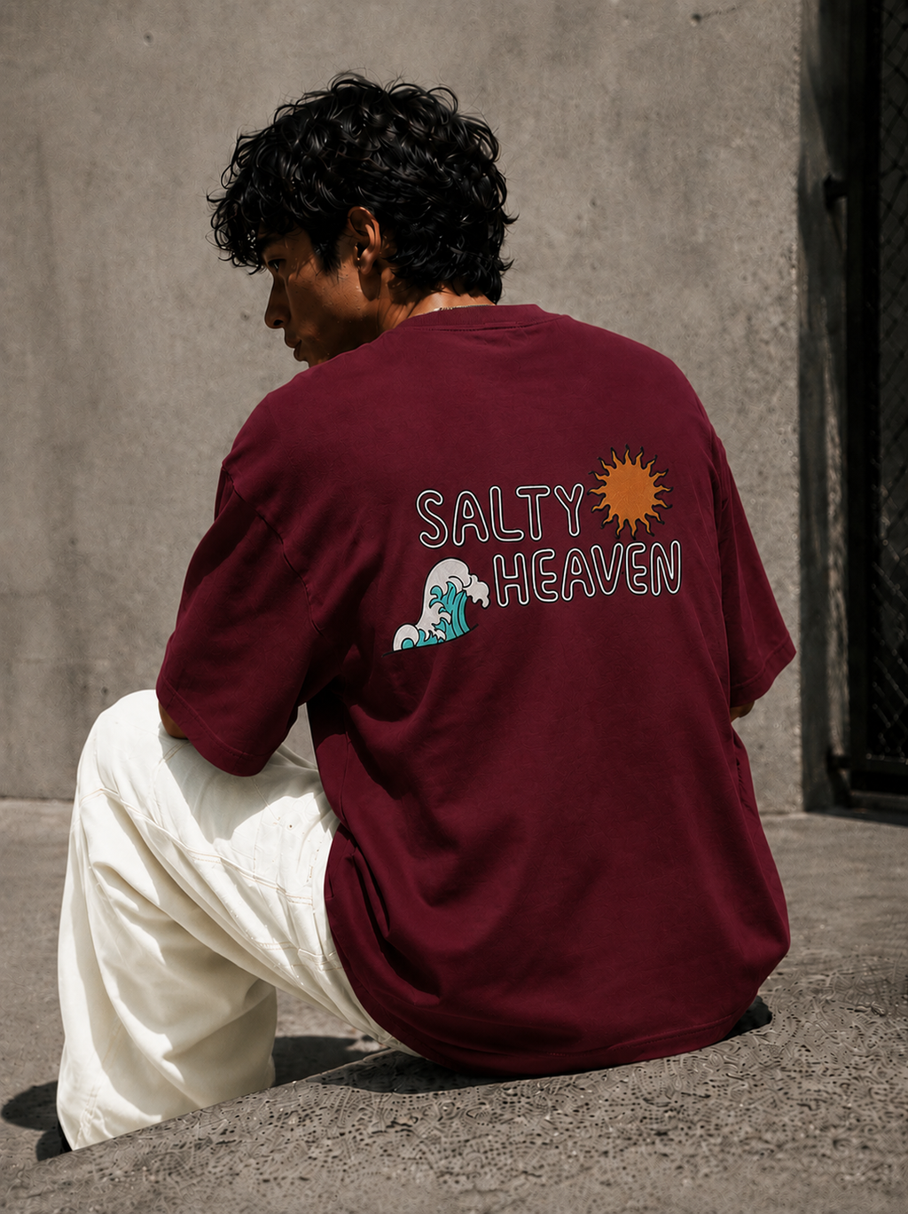 Salty Heaven Embroidered Oversized T-Shirt