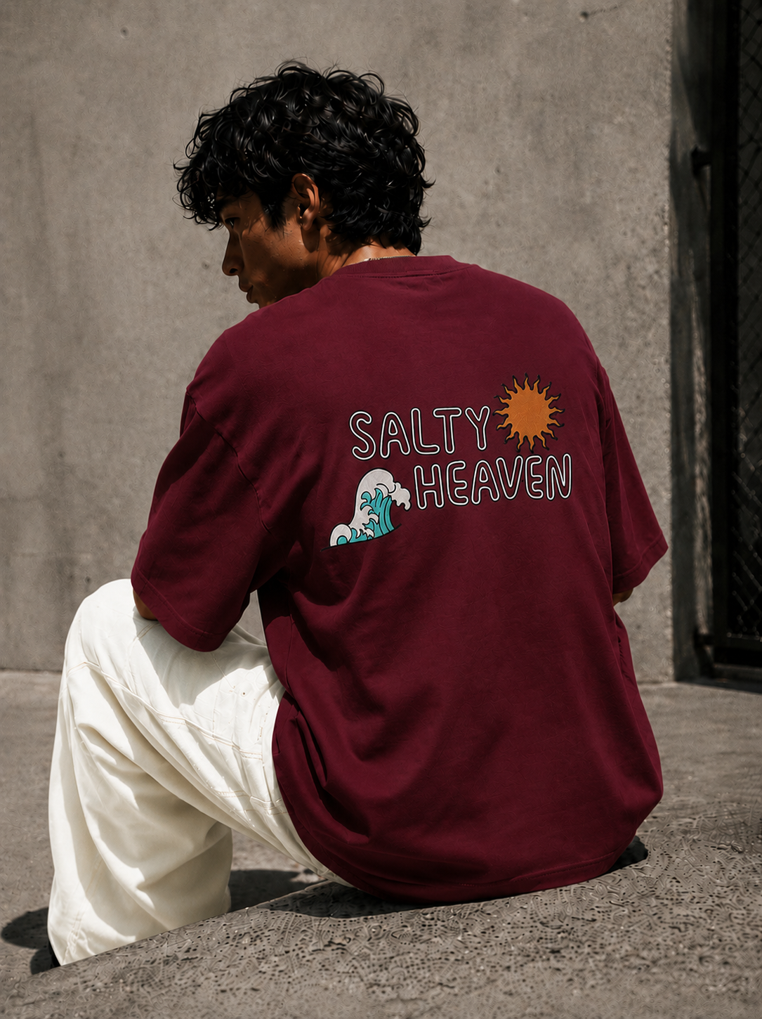 Salty Heaven Embroidered Oversized T-Shirt