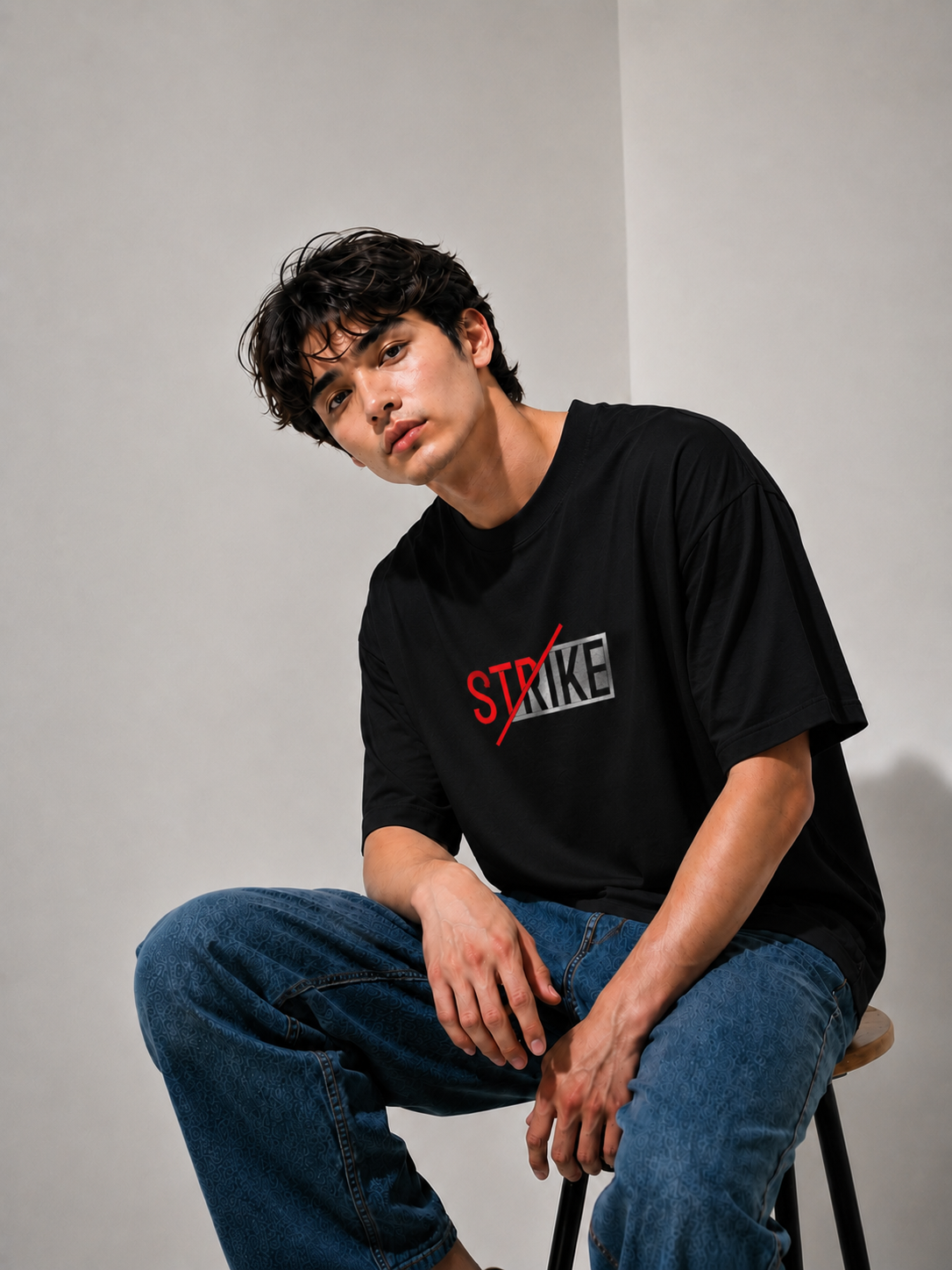 Strike Embroidered Oversized T-Shirt